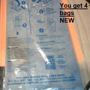 Oreck XL Type CC Vacuum Bags. 4bags new in packing